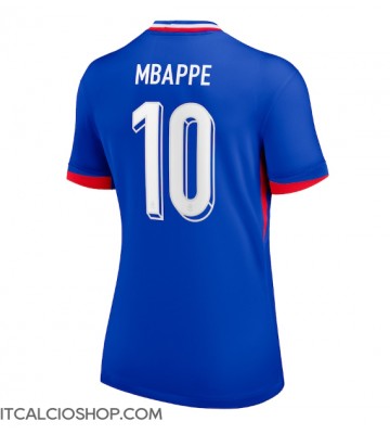 Francia Kylian Mbappe #10 Prima Maglia Femmina Europei 2024 Manica Corta